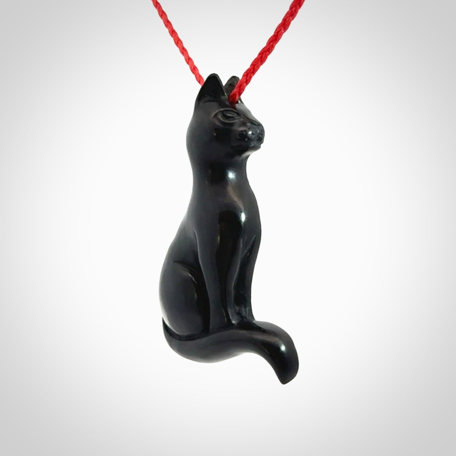 A Gorgeous Black Jade Cat Pendant