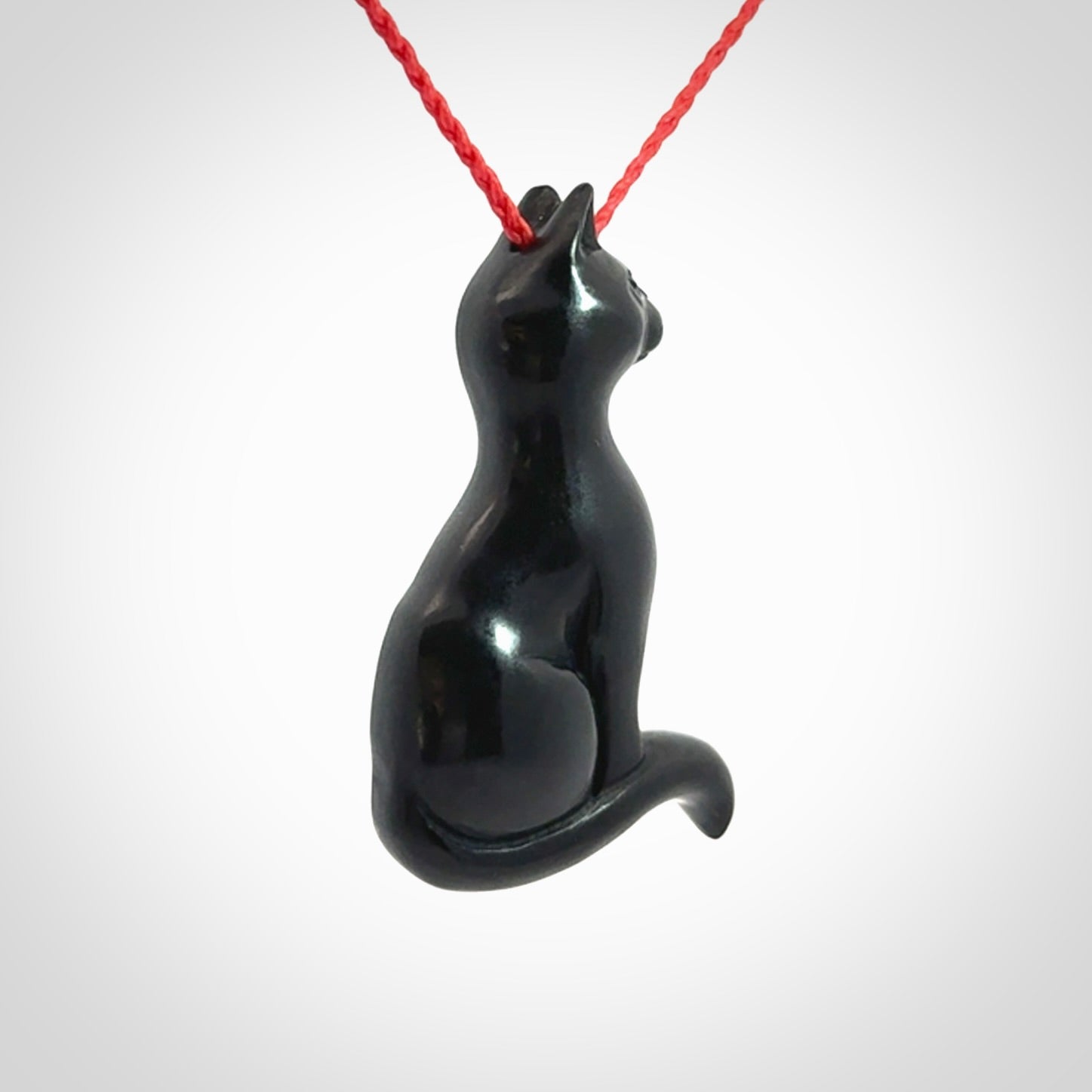 A Gorgeous Black Jade Cat Pendant