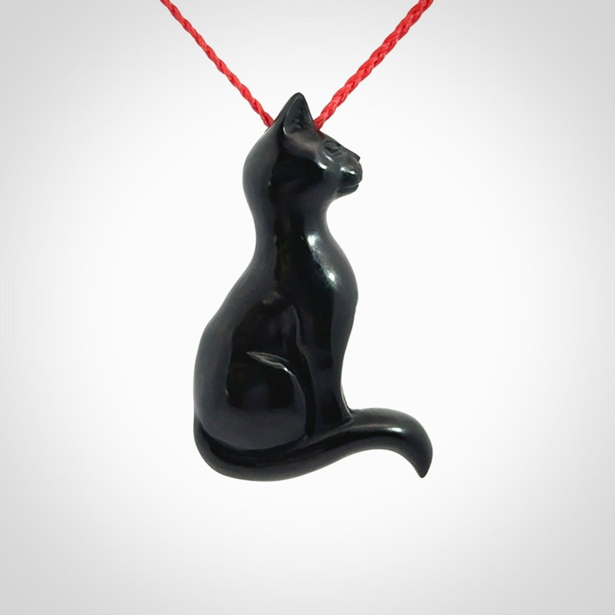 A Gorgeous Black Jade Cat Pendant