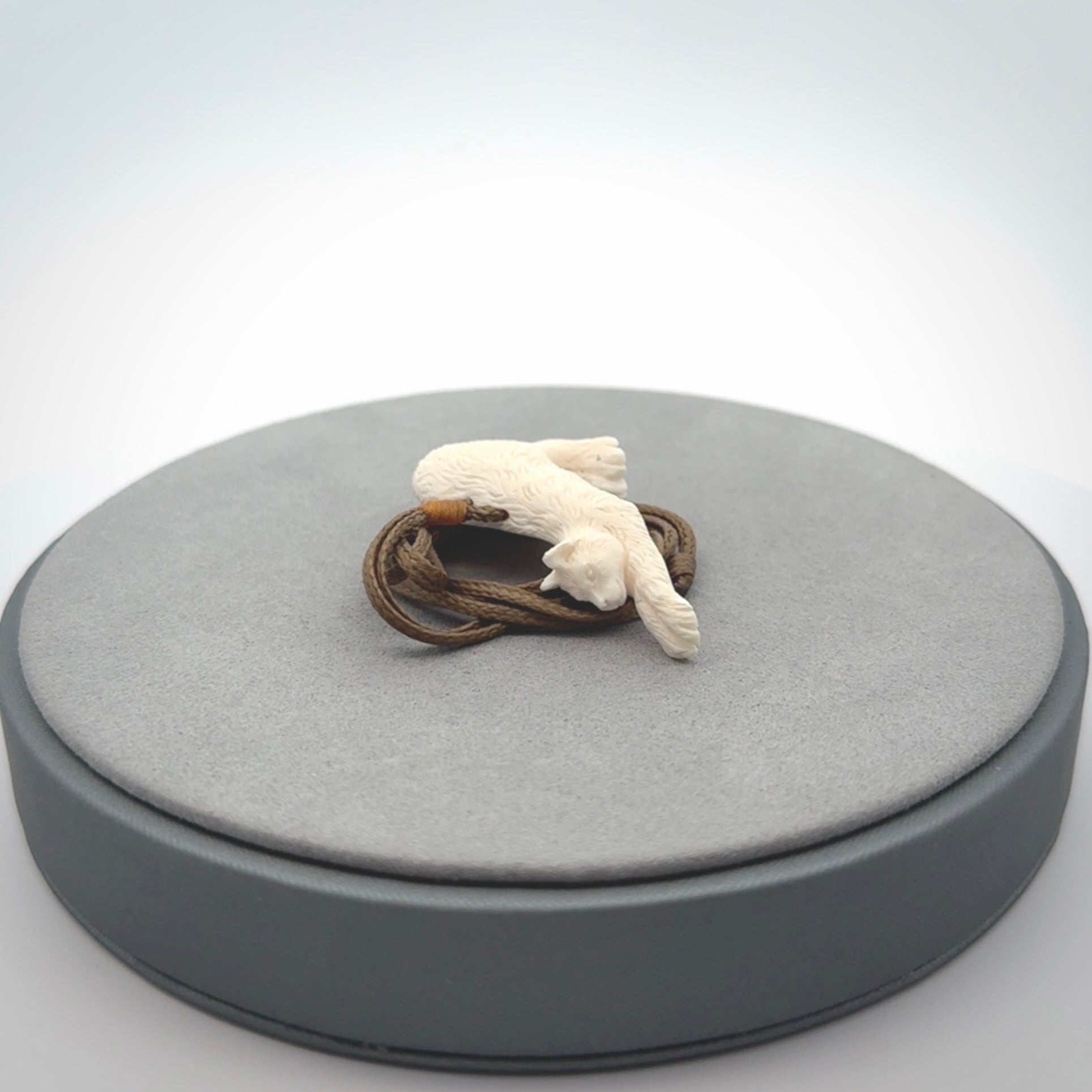 Hand carved Bone Cat pendant