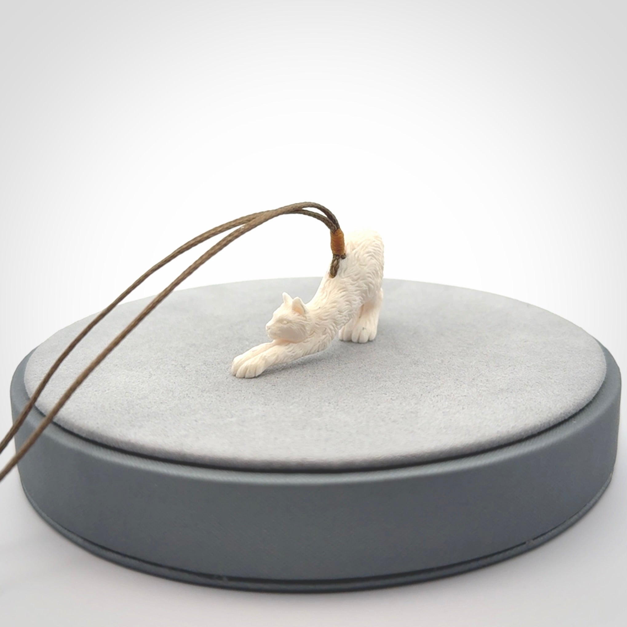 Hand carved Bone Cat pendant