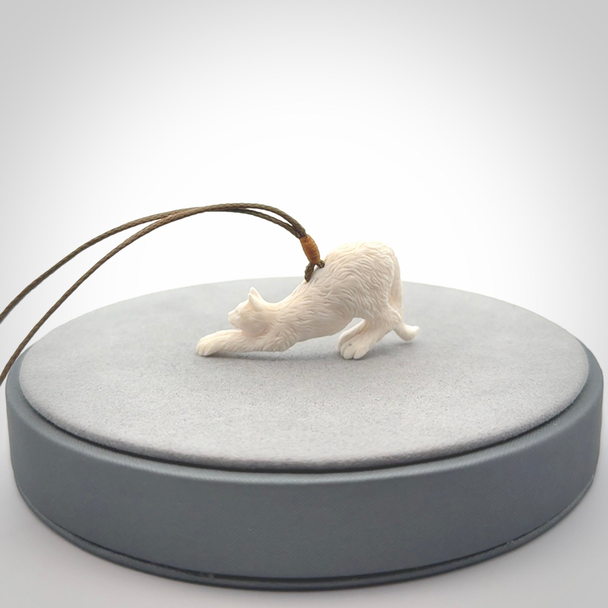 Hand carved Bone Cat pendant
