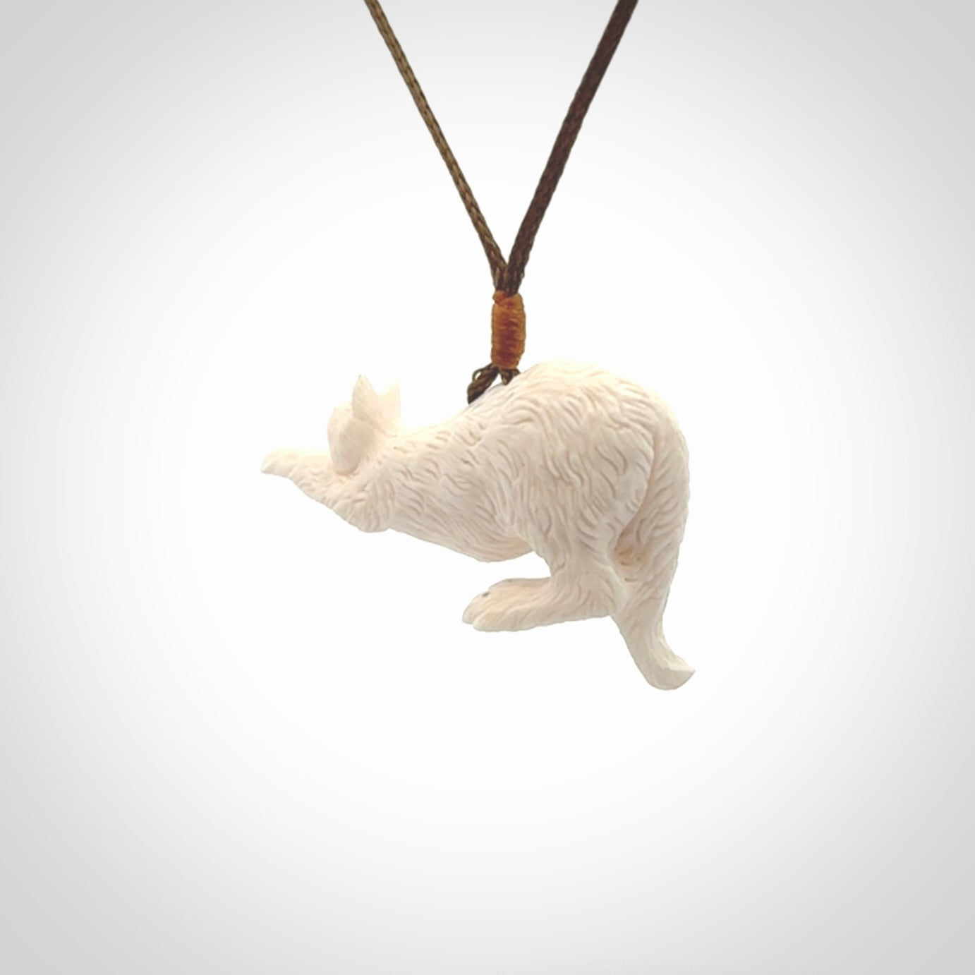 Hand carved Bone Cat pendant