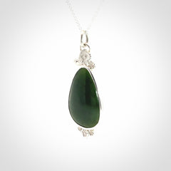 Beautiful Pendant, Hand Crafted in New Zealand Jade and Sterling Silver