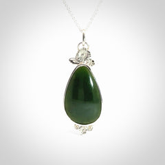 Beautiful Pendant, Hand Crafted in New Zealand Jade and Sterling Silver