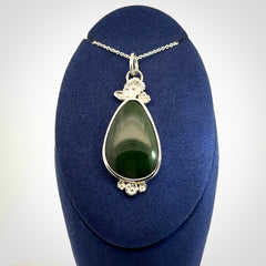 Beautiful Pendant, Hand Crafted in New Zealand Jade and Sterling Silver