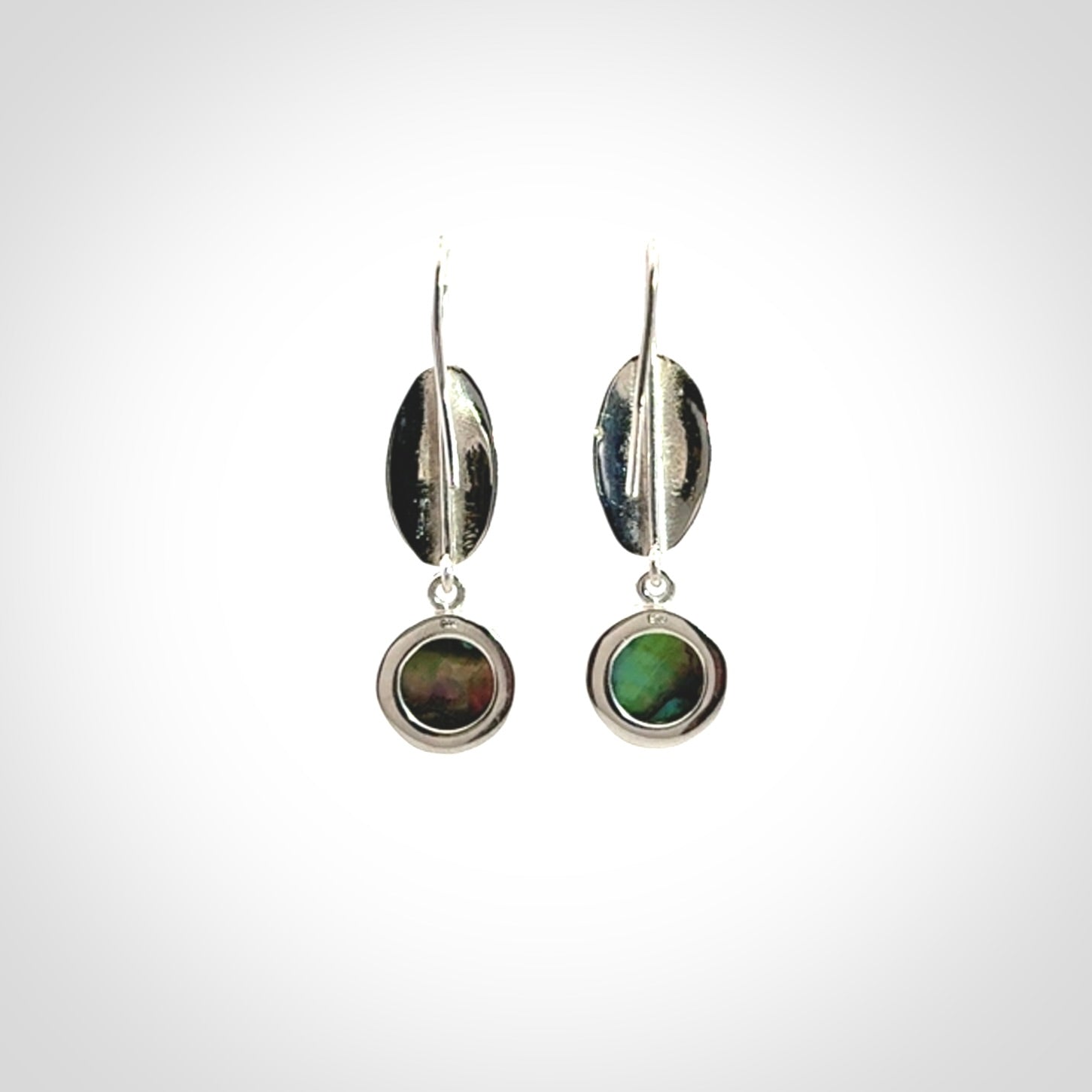 Hand made Paua Shell and Sterling Silver earrings