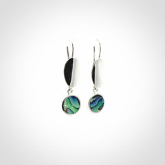 Hand made Paua Shell and Sterling Silver earrings