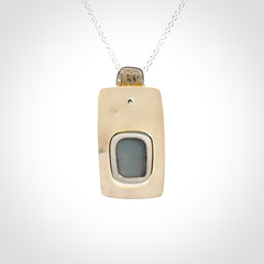 Mother of Pearl with Opal and Sterling Silver pendant