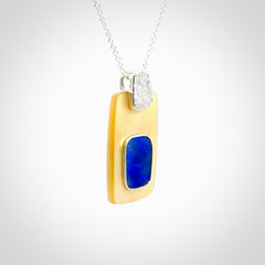 Mother of Pearl with Opal and Sterling Silver pendant