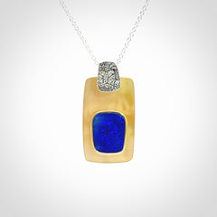 Mother of Pearl with Opal and Sterling Silver pendant