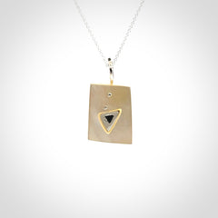 Mother of Pearl with Opal and Sterling Silver pendant