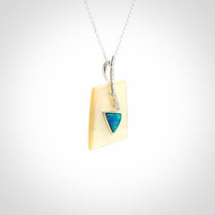 Mother of Pearl with Opal and Sterling Silver pendant