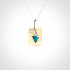 Mother of Pearl with Opal and Sterling Silver pendant