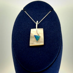 Mother of Pearl with Opal and Sterling Silver pendant