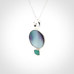 Mother of Pearl with Opal and Sterling Silver pendant