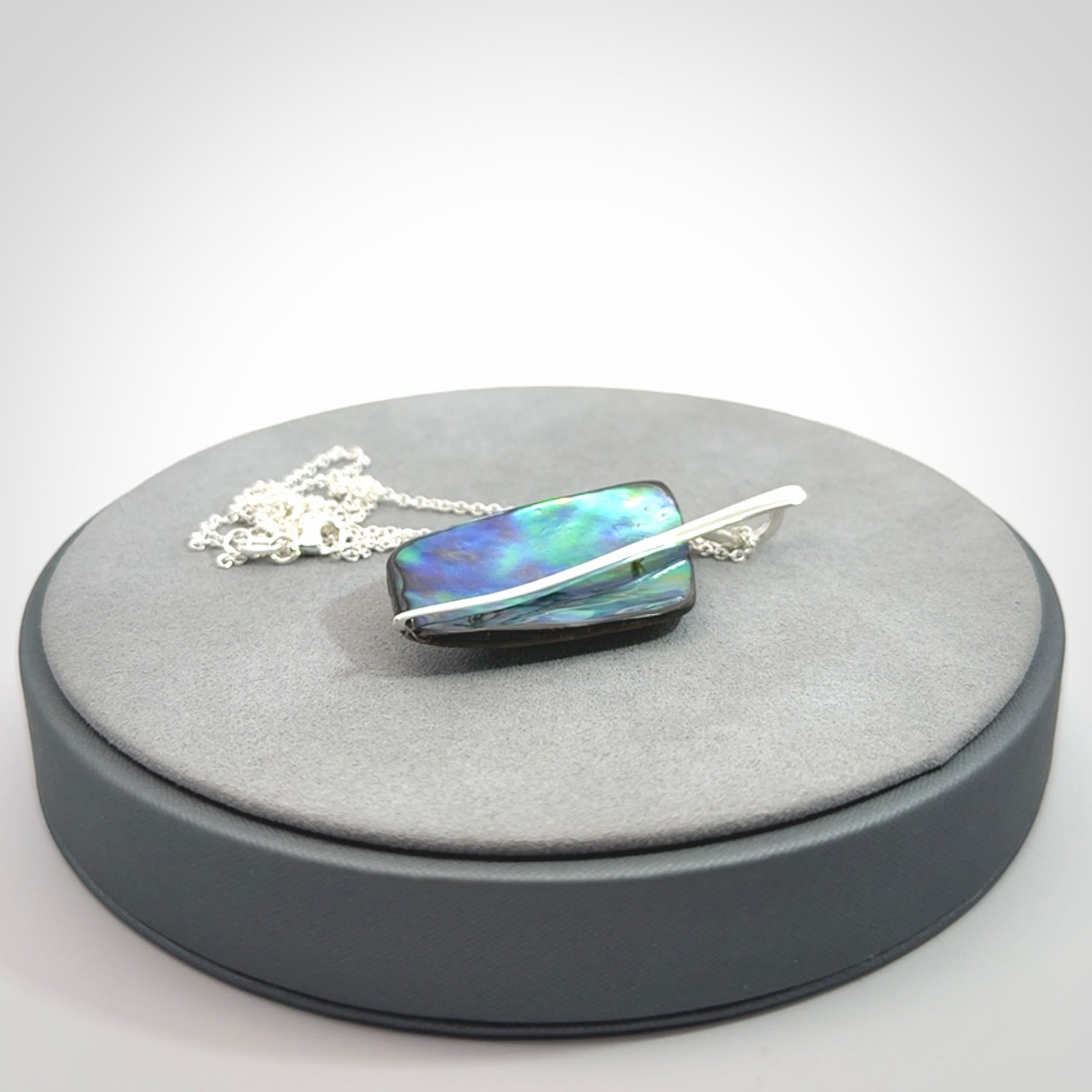 Paua shell with sterling silver pendant