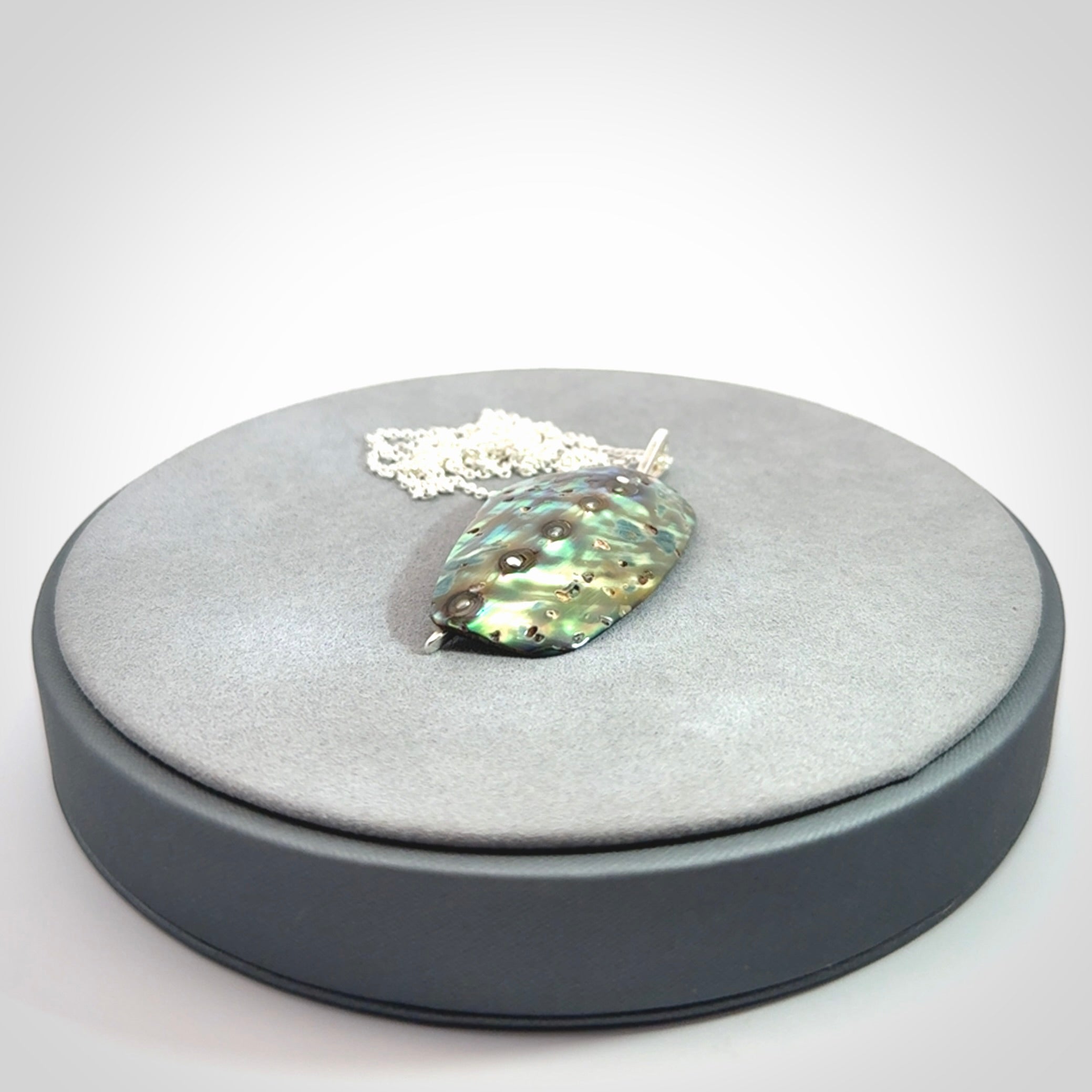 Paua shell with sterling silver pendant