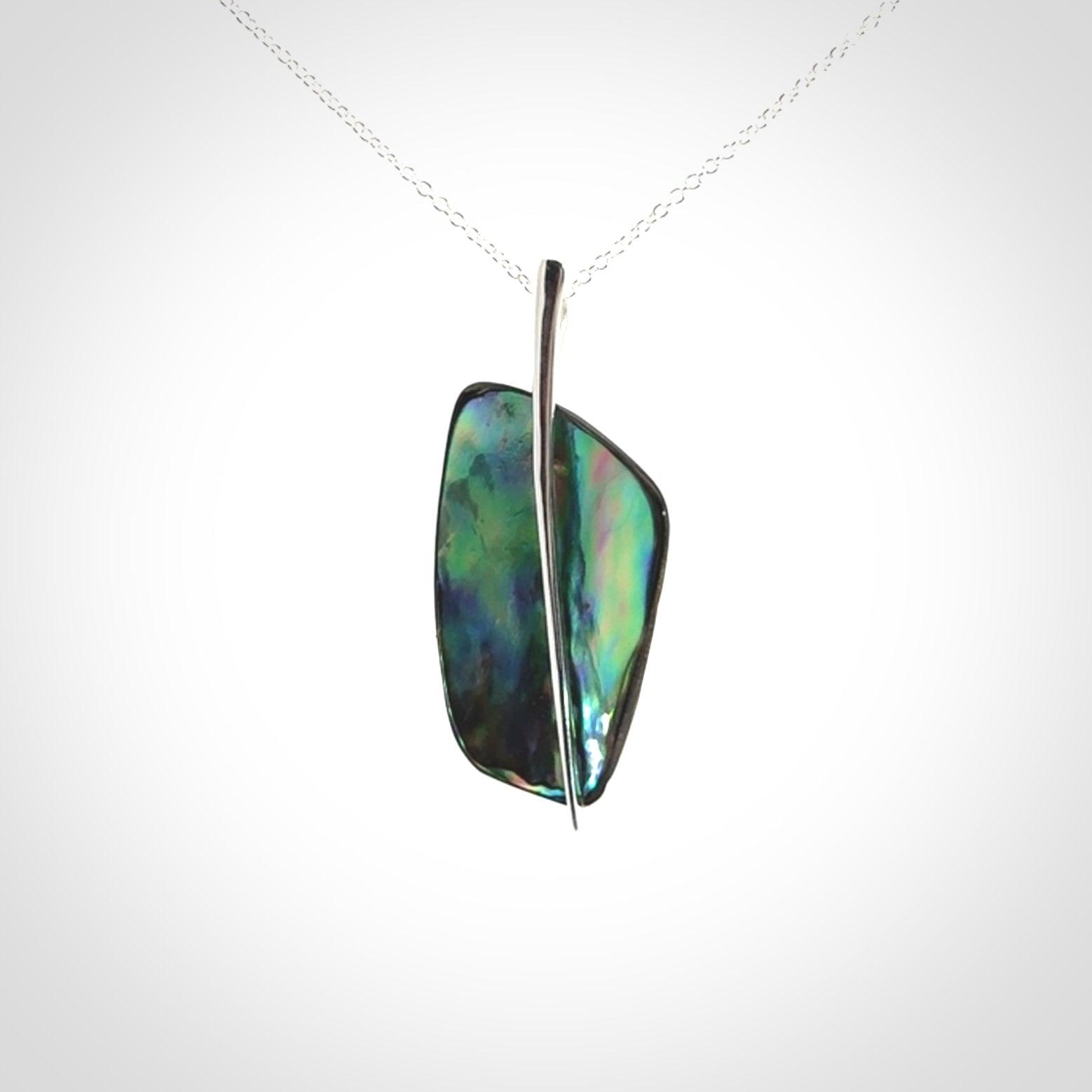 Paua shell with sterling silver pendant