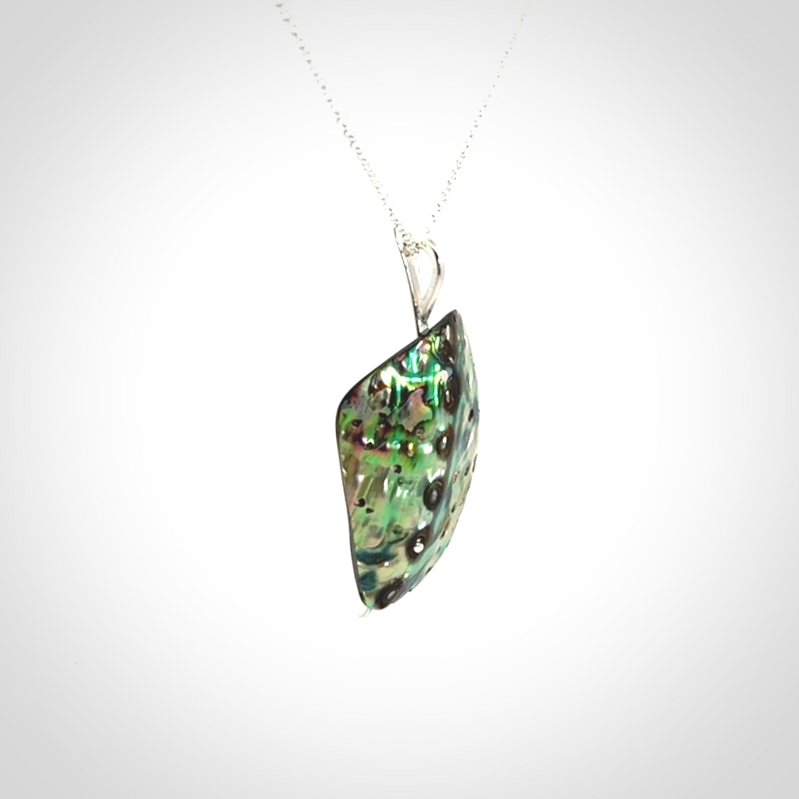 Paua shell with sterling silver pendant