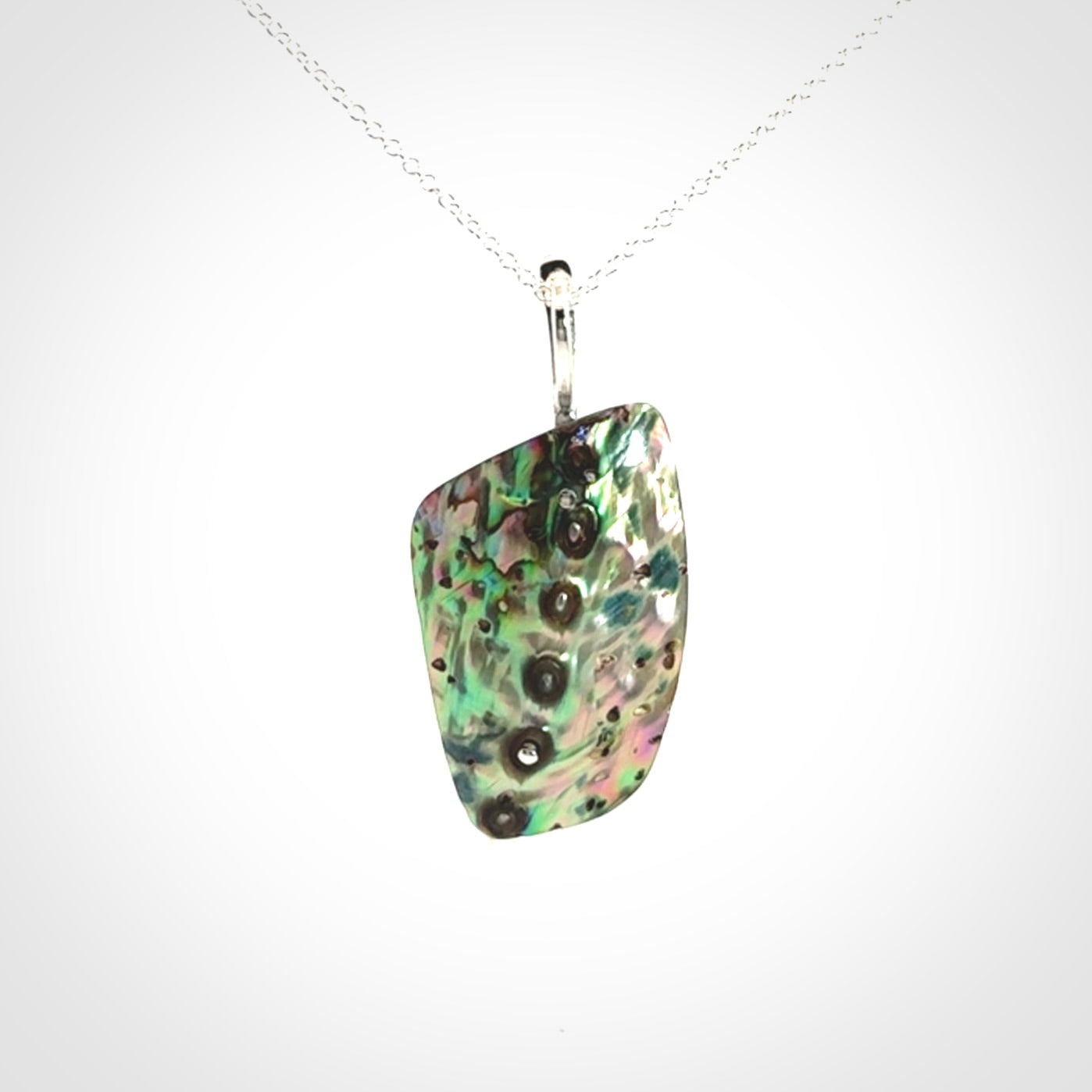 Paua shell with sterling silver pendant