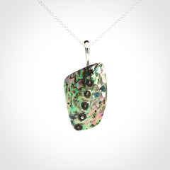 Paua shell with sterling silver pendant