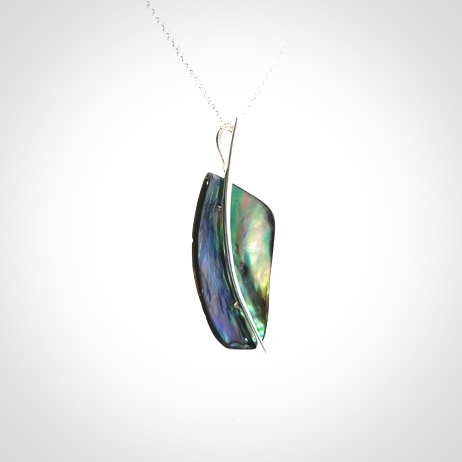 Paua shell with sterling silver pendant