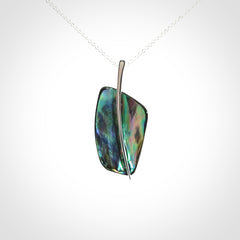 Paua shell with sterling silver pendant