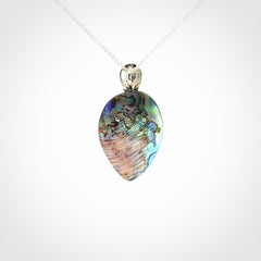 Hand Crafted Pāua Shell, Black Mabe Pearl and Sterling Silver pendant