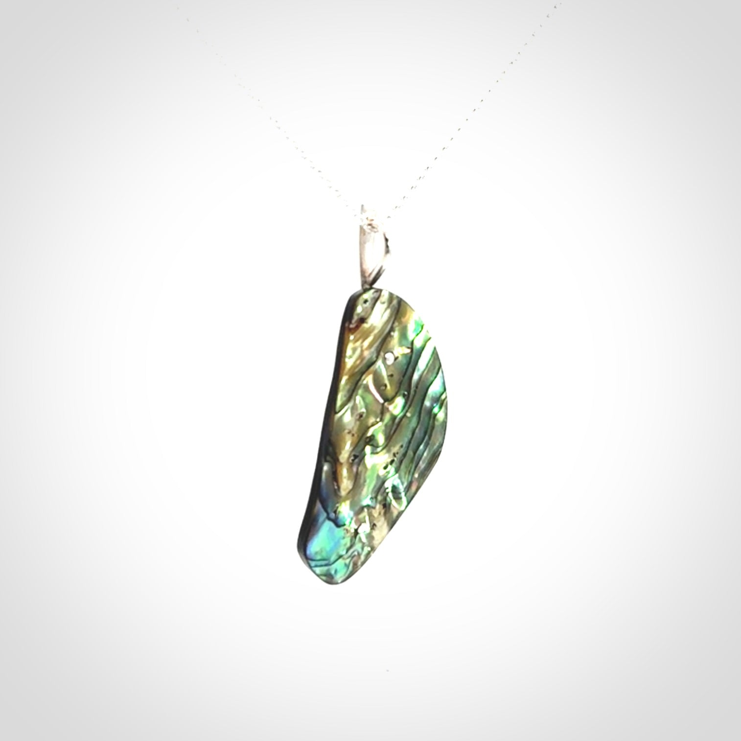 Paua shell with sterling silver pendant