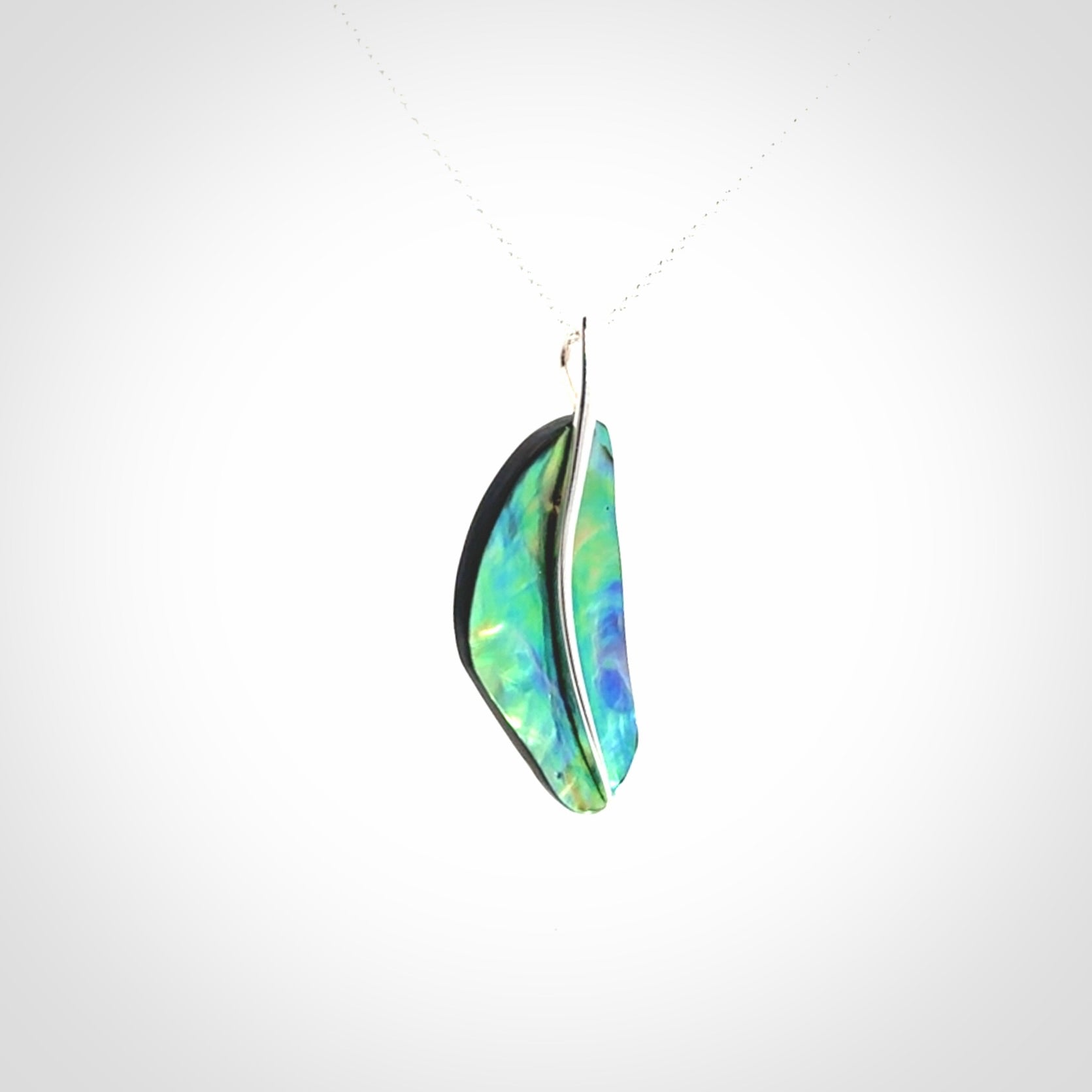 Paua shell with sterling silver pendant