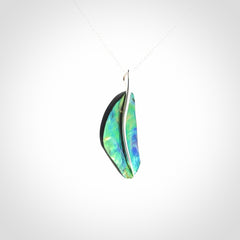 Paua shell with sterling silver pendant