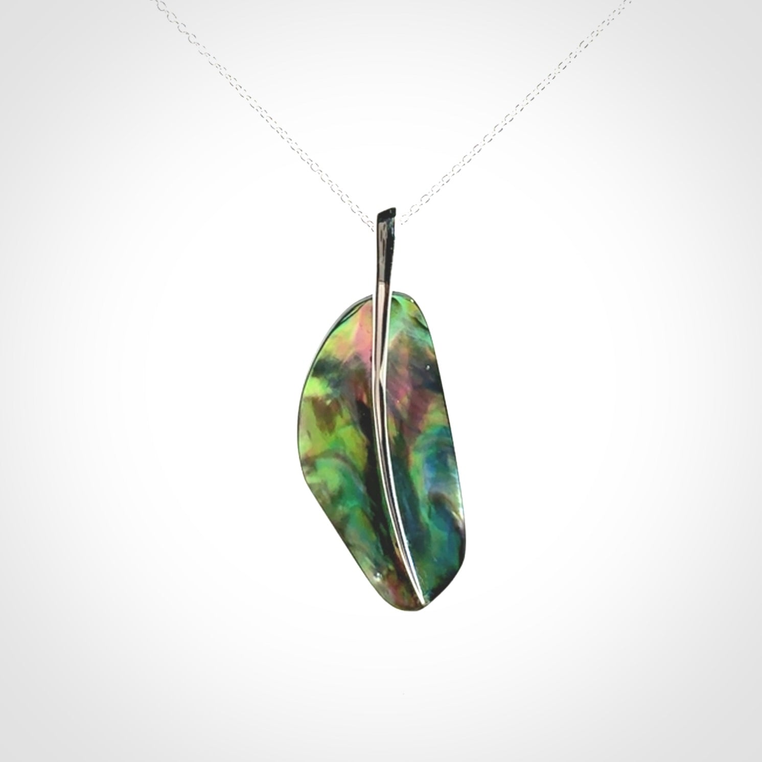 Paua shell with sterling silver pendant