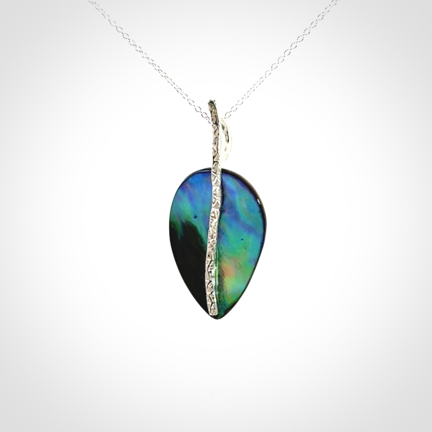 Hand crafted paua shell with sterling silver pendant