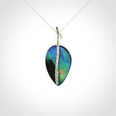 Hand crafted paua shell with sterling silver pendant