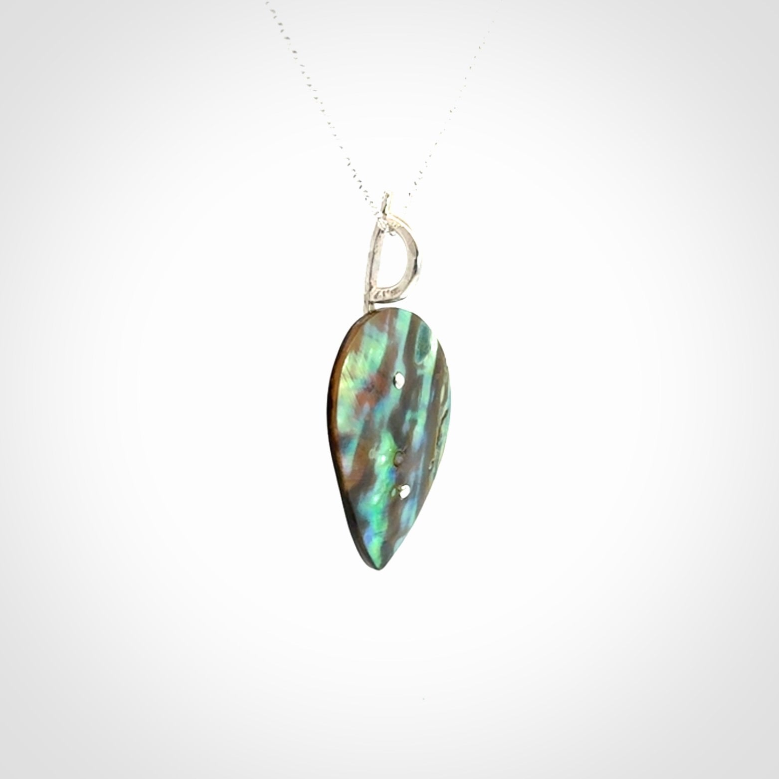 Hand crafted paua shell with sterling silver pendant
