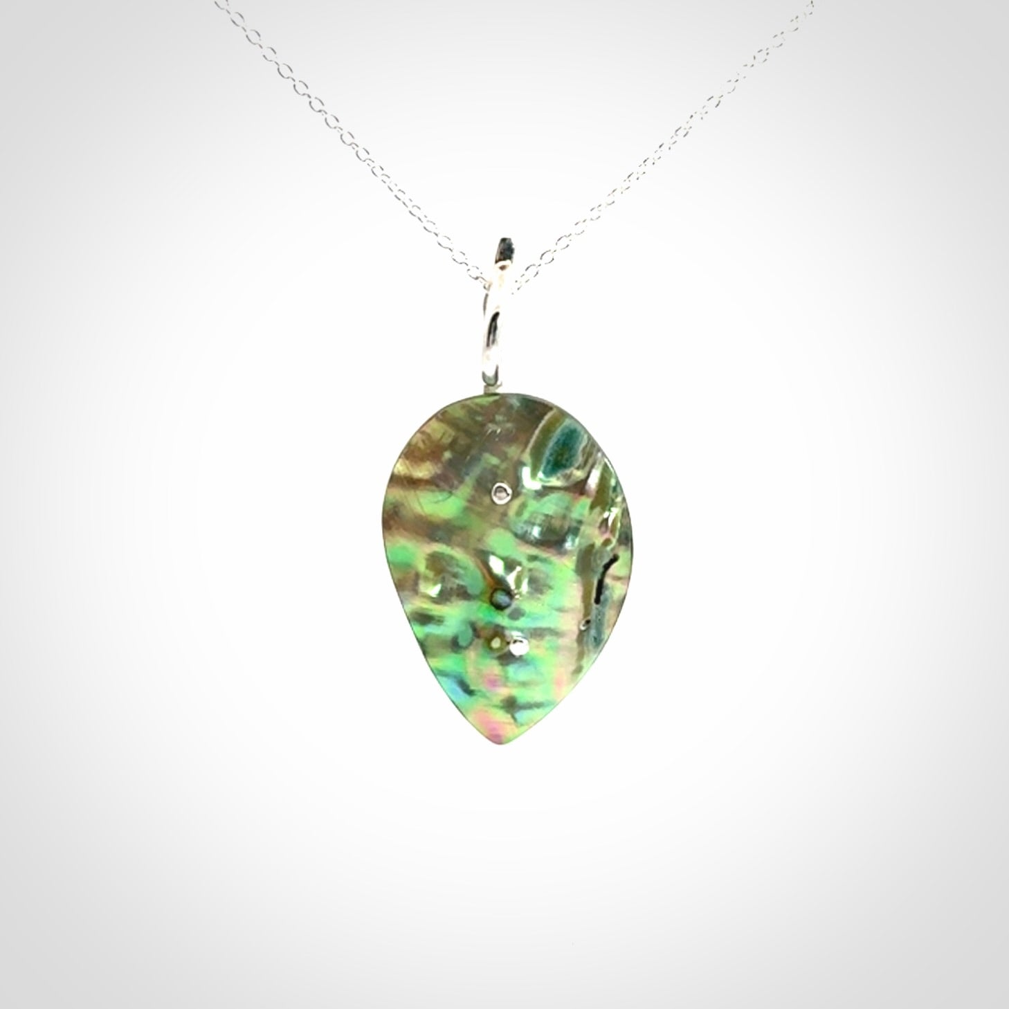 Hand crafted paua shell with sterling silver pendant