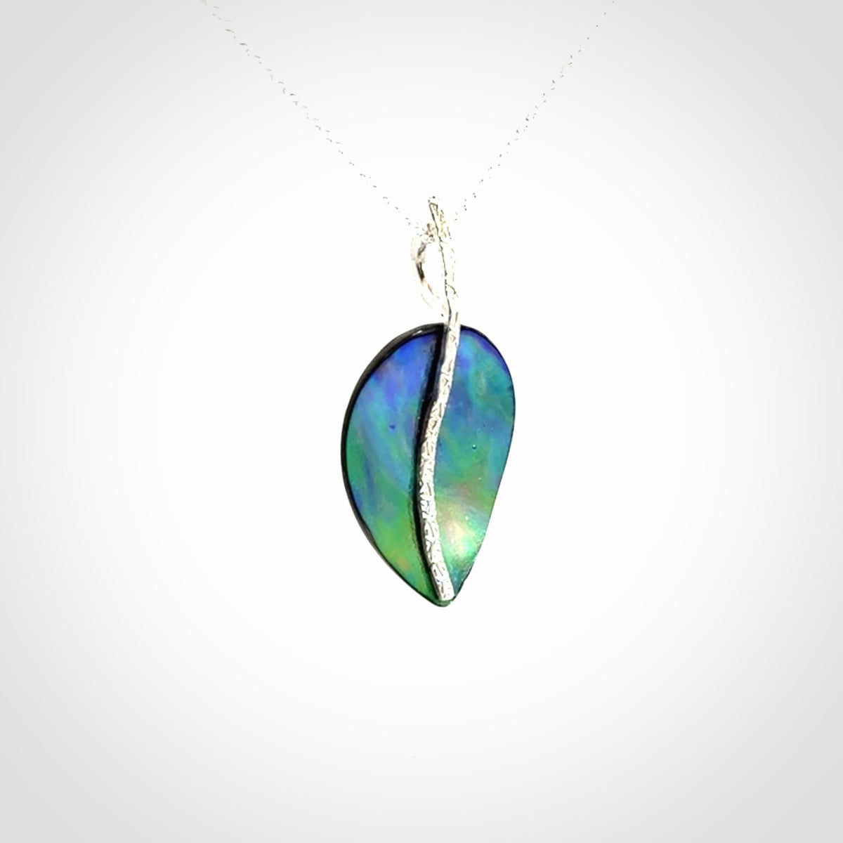 Hand crafted paua shell with sterling silver pendant