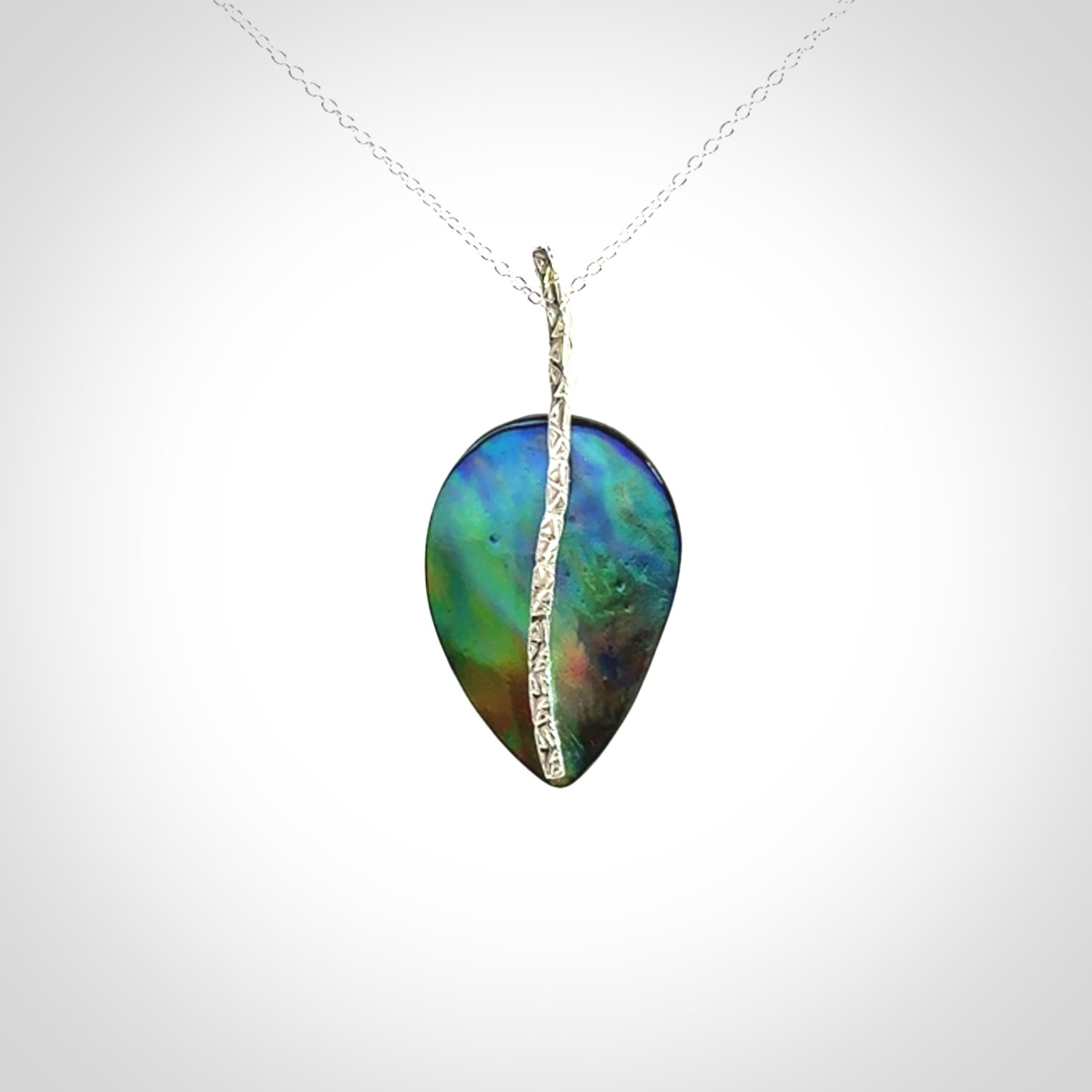 Hand crafted paua shell with sterling silver pendant