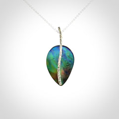 Hand crafted paua shell with sterling silver pendant