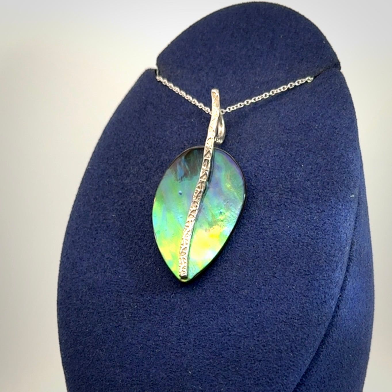 Hand crafted paua shell with sterling silver pendant