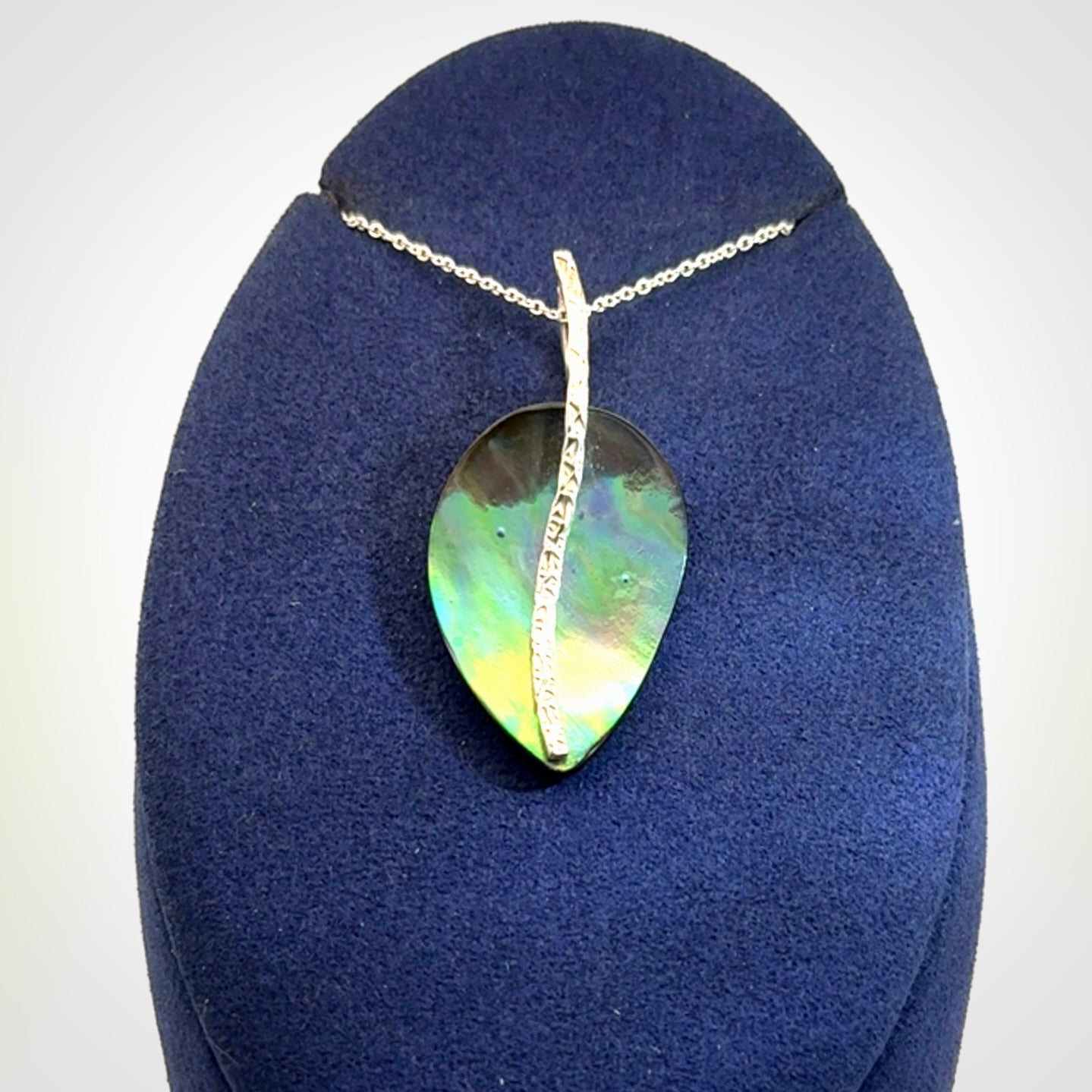 Hand crafted paua shell with sterling silver pendant