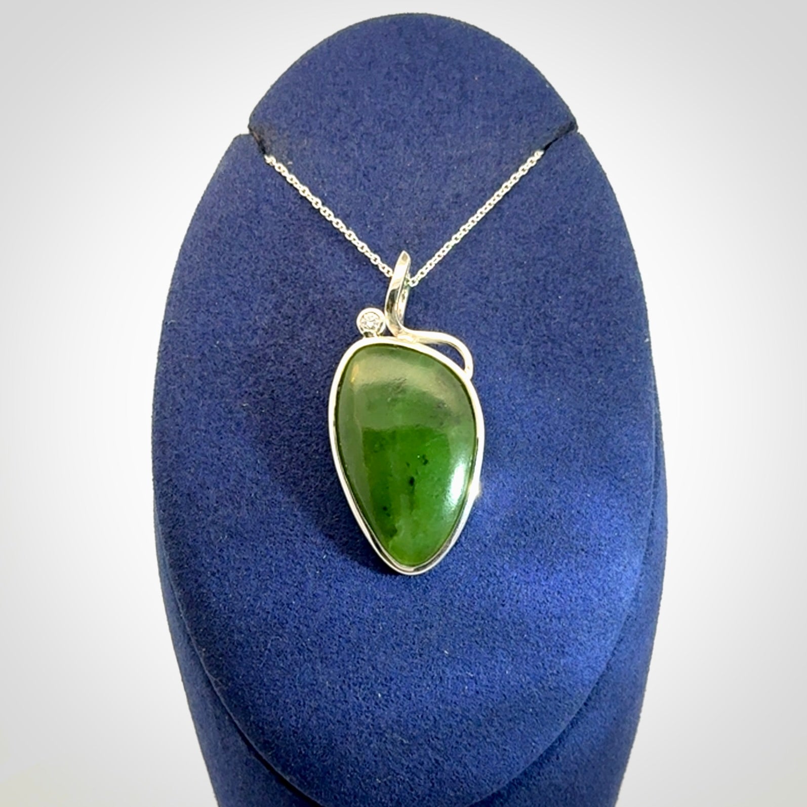 A Beautiful New Zealand Jade and Sterling Silver Pendant