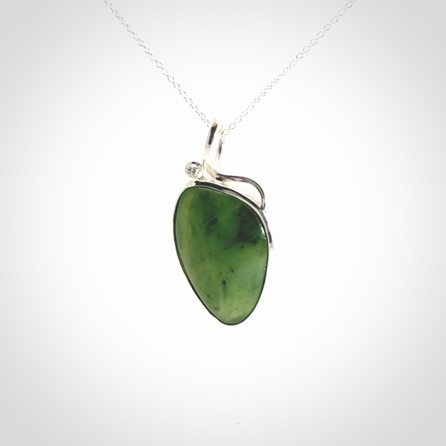 A Beautiful New Zealand Jade and Sterling Silver Pendant