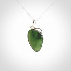 A Beautiful New Zealand Jade and Sterling Silver Pendant