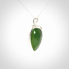 A Beautiful New Zealand Jade and Sterling Silver Pendant