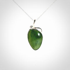 A Beautiful New Zealand Jade and Sterling Silver Pendant