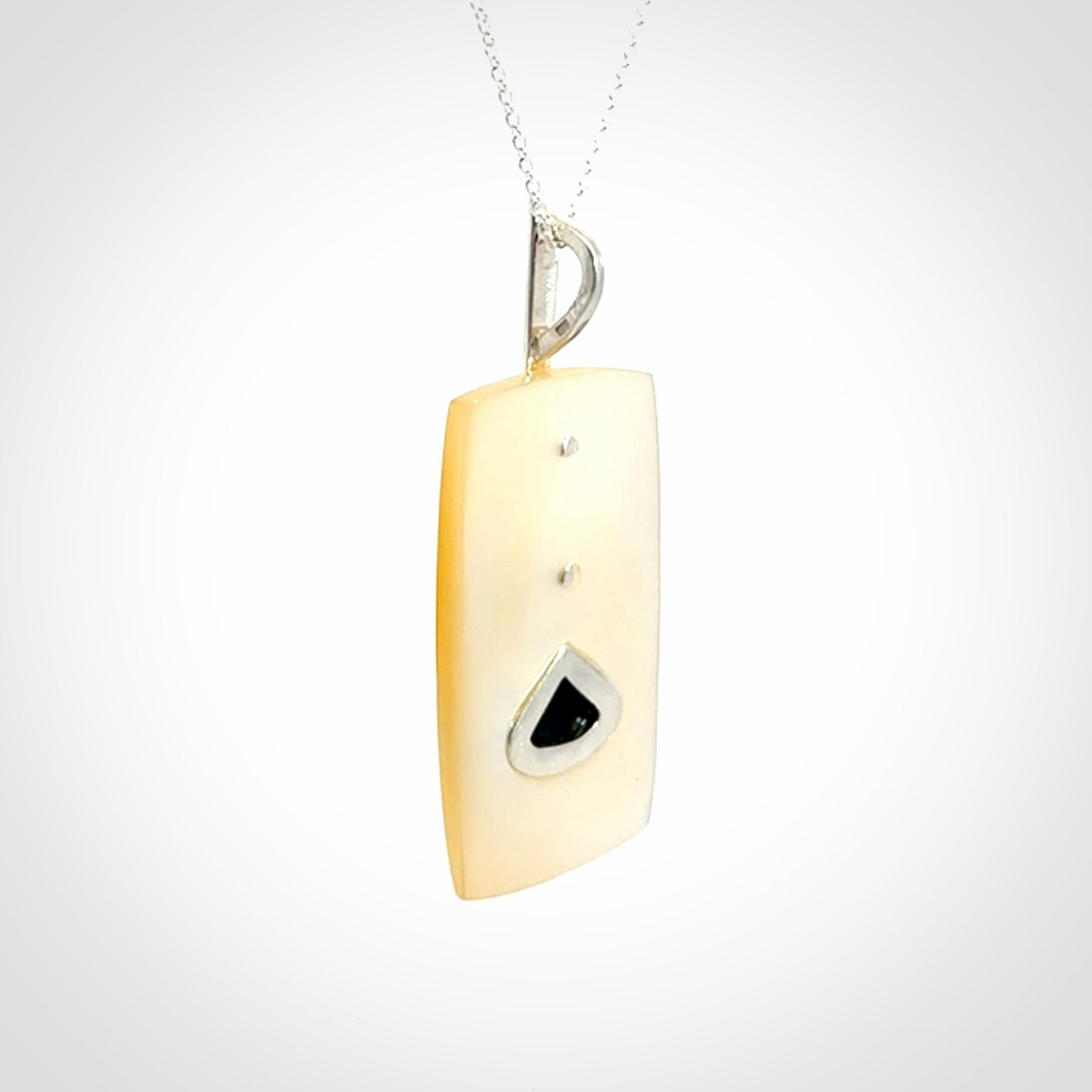 Mother of Pearl with Opal and Sterling Silver pendant
