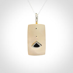 Mother of Pearl with Opal and Sterling Silver pendant