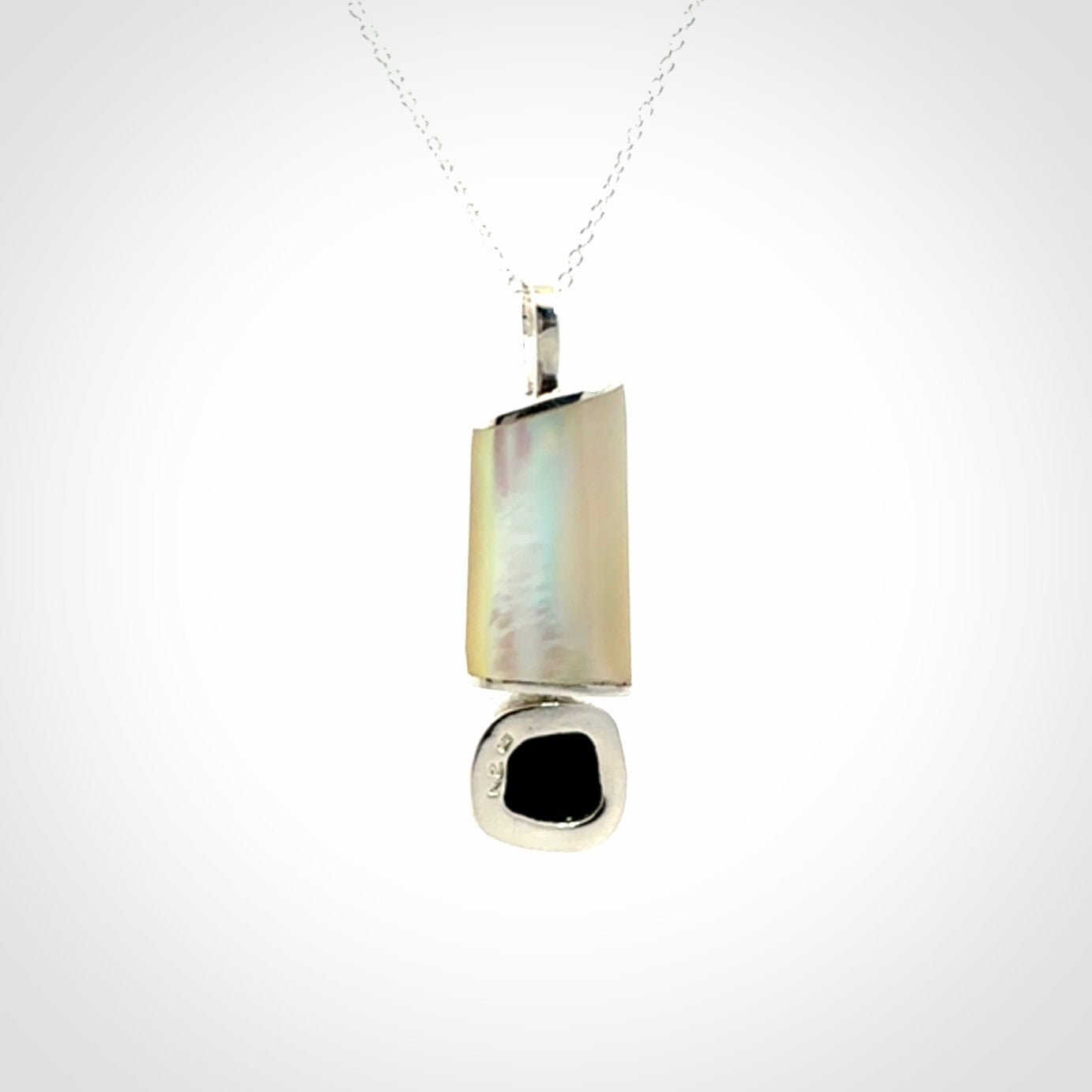 Mother of Pearl with Opal and Sterling Silver pendant